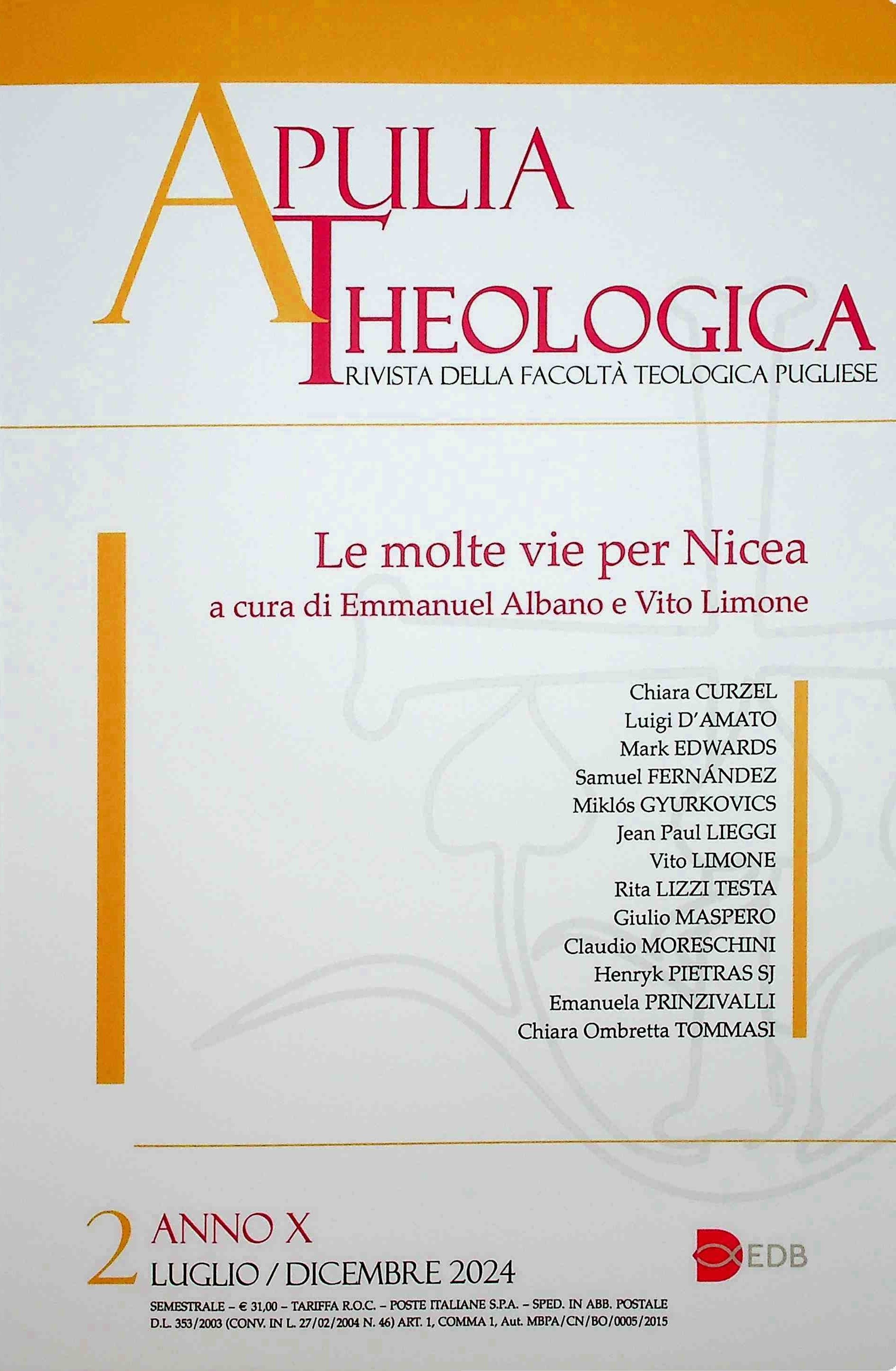 					Visualizza V. 10 N. 2 (2024): Apulia theologica vol. 10, fascicolo 2
				